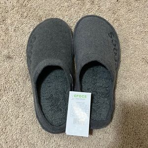 Grey croc slippers